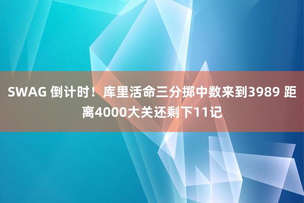 SWAG 倒计时！库里活命三分掷中数来到3989 距离4000大关还剩下11记